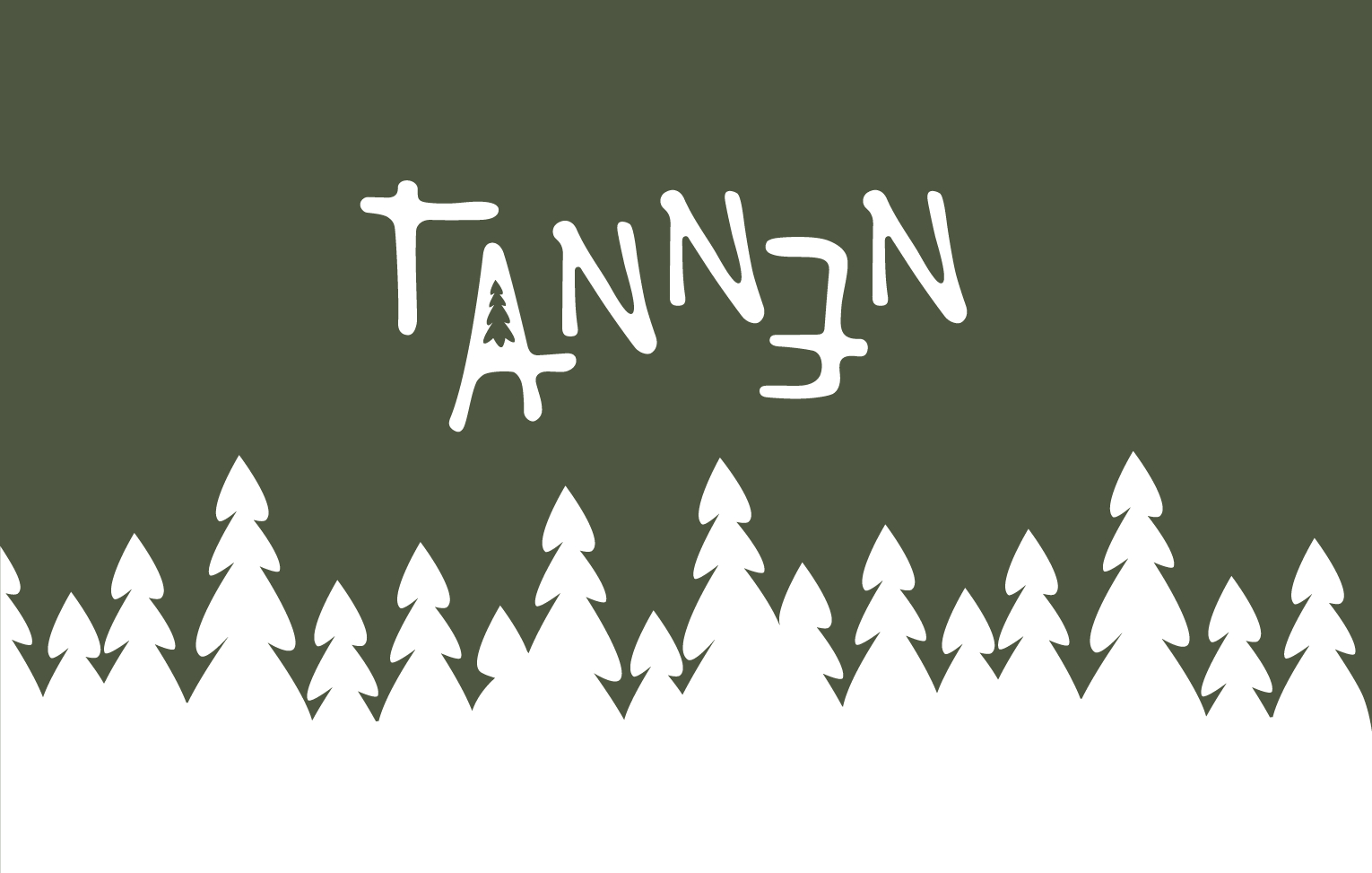Tannen brand artwork — hand-drawn forest trees with Tannen logotype
